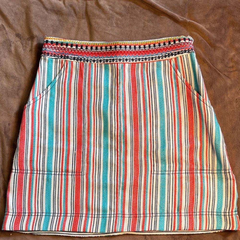 Anthropologie Vibrant Striped A-Line Skirt